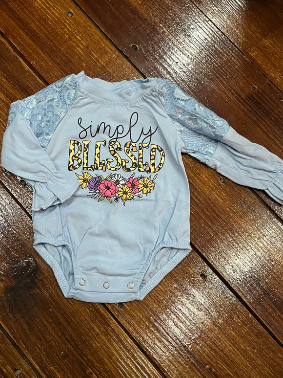 Simply blessed long sleeve blue bubble