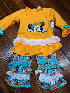 Minnie fall embroidered pant set