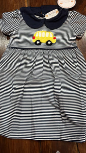 French knot school bus dress