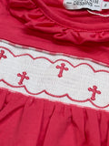 Melon machine smocked girls multi cross dress