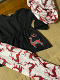 Plaid green/red reindeer 3pc set