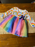 Rainbow tulle dress!