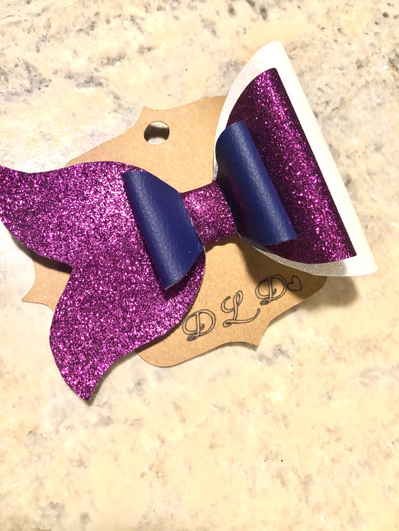 Mermaid faux leather bow