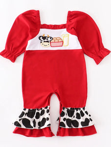 Cow trio nugget romper