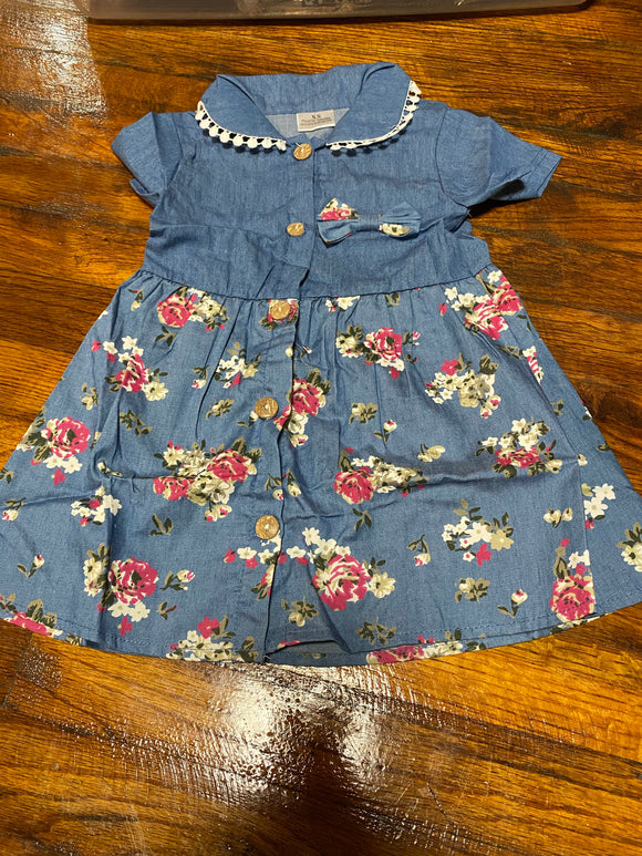 Denim color floral dress