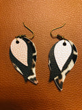 Cheetah black and rose gold faux leather earrings