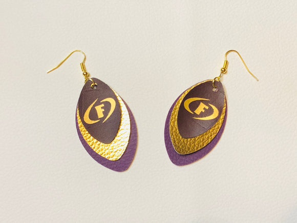 Fitzgerald Hurricanes faux leather earrings