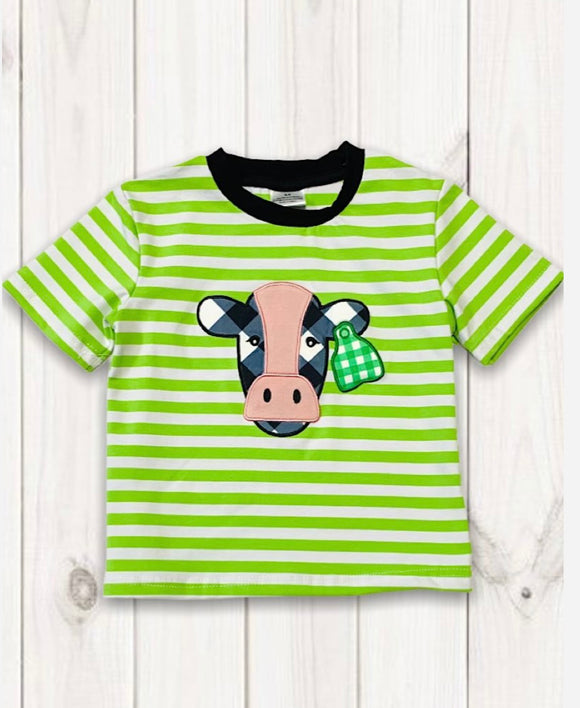 Cow applique boys shirt