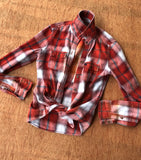 Girls size 8/9 distressed faith flannel shirt