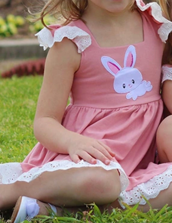 Bunny applique lace dress