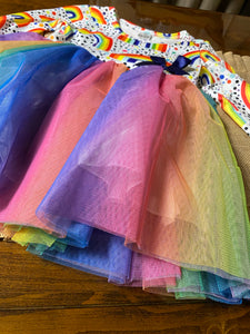 Rainbow tulle dress!