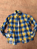Men’s cut xs oh cluck bleached distressed flannel