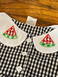 Watermelon embroidered gingham dress
