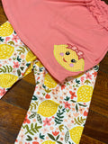 Lemon applique coral Capri set