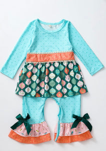 Christmas ornament skirted romper