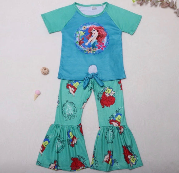 Little Mermaid boutique bell bottom ruffle outfit