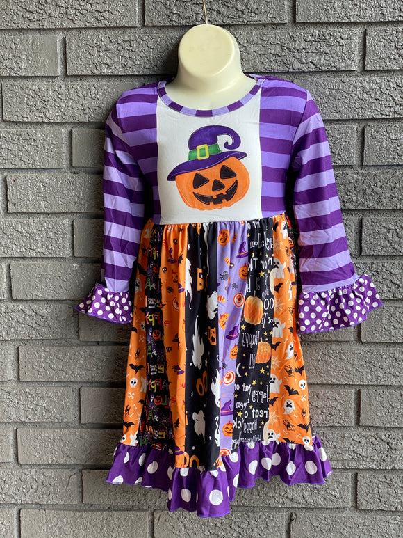 Halloween boutique ruffle dress with tie back