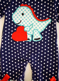 Valentine’s dinosaur heart romper with ruffles outfit