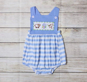 Boys embroidered cross gingham bubble