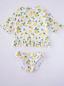 Lemon rashguard swim suit