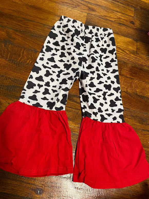 Cow boutique bell bottoms