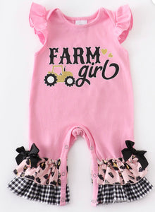 Farm girl ruffle romper