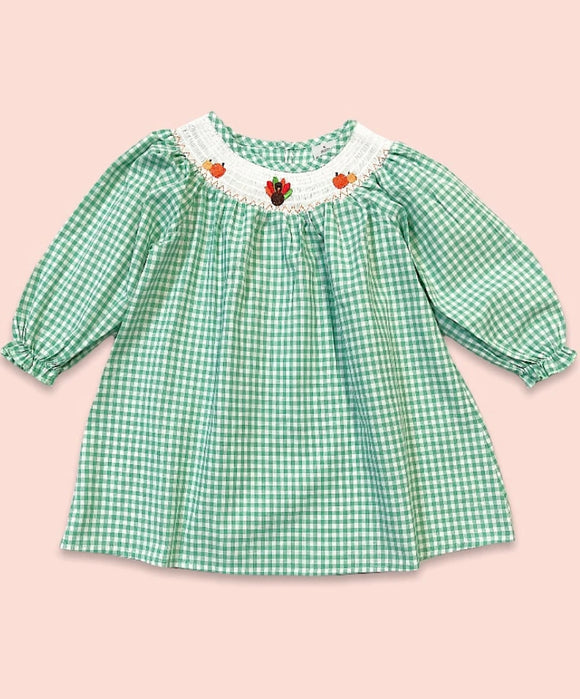 Smocked girls thanksgiving dress