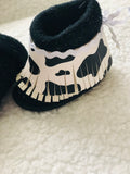 Cow print fringe baby boot cuffs