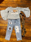 Peace Love Cows denim set