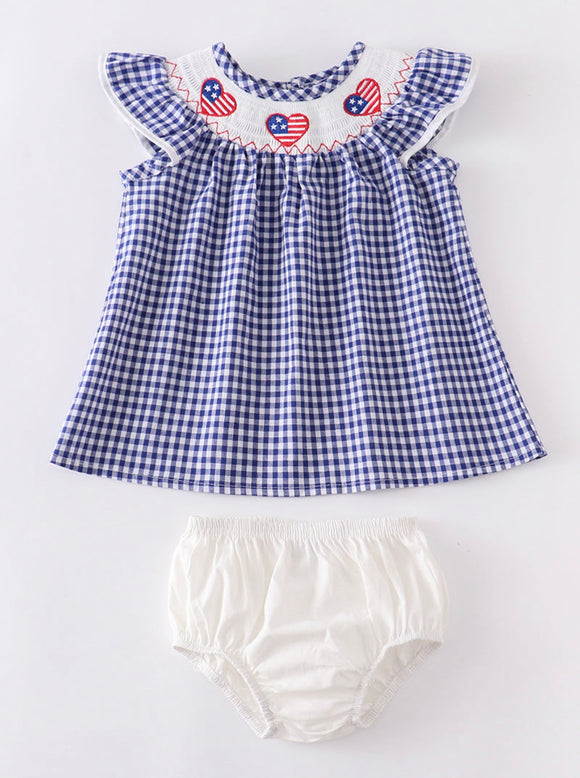 Heart patriotic bloomer set