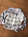 Girls size 6/7 bleached distressed flannel