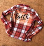 Girls size 8/9 distressed faith flannel shirt