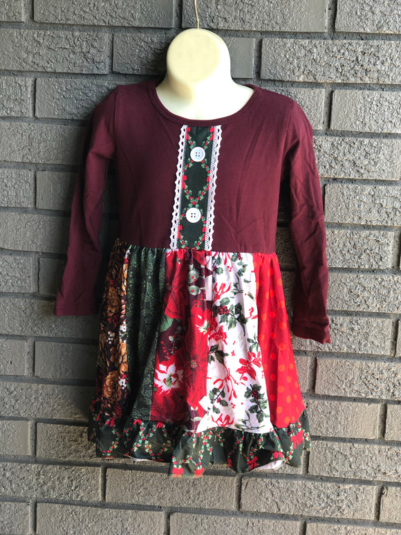 Christmas boutique dress with ruffles